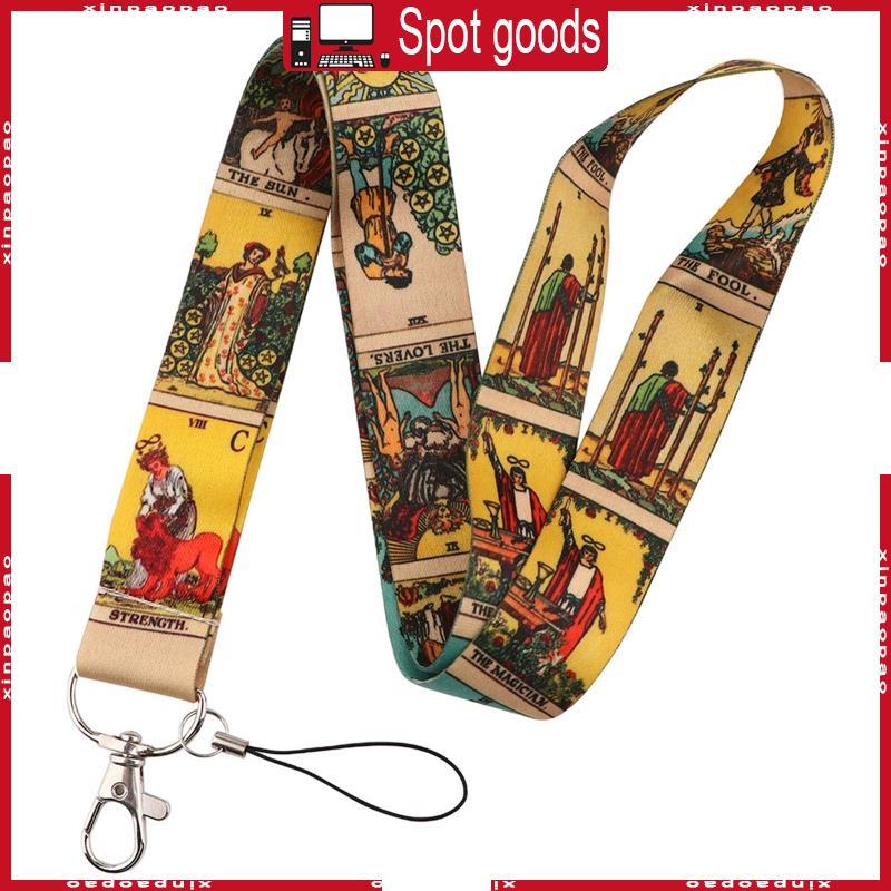 XI Creative Tarot การ์ดพิมพ์เชือกเส้นเล็กพวงกุญแจ ID Badge Holder สําหรับ