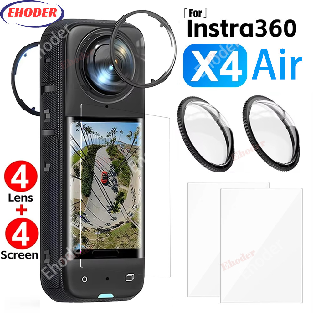 8in1 สําหรับ Insta360 X4Air เลนส์กล้อง PC Guard พร้อมป้องกันหน้าจอ Anti-Scratch ฟิล์มสําหรับ Insta360X4Air X4 Air Anti-Scratch ป้องกันกีฬากล้องอุปกรณ์เสริม