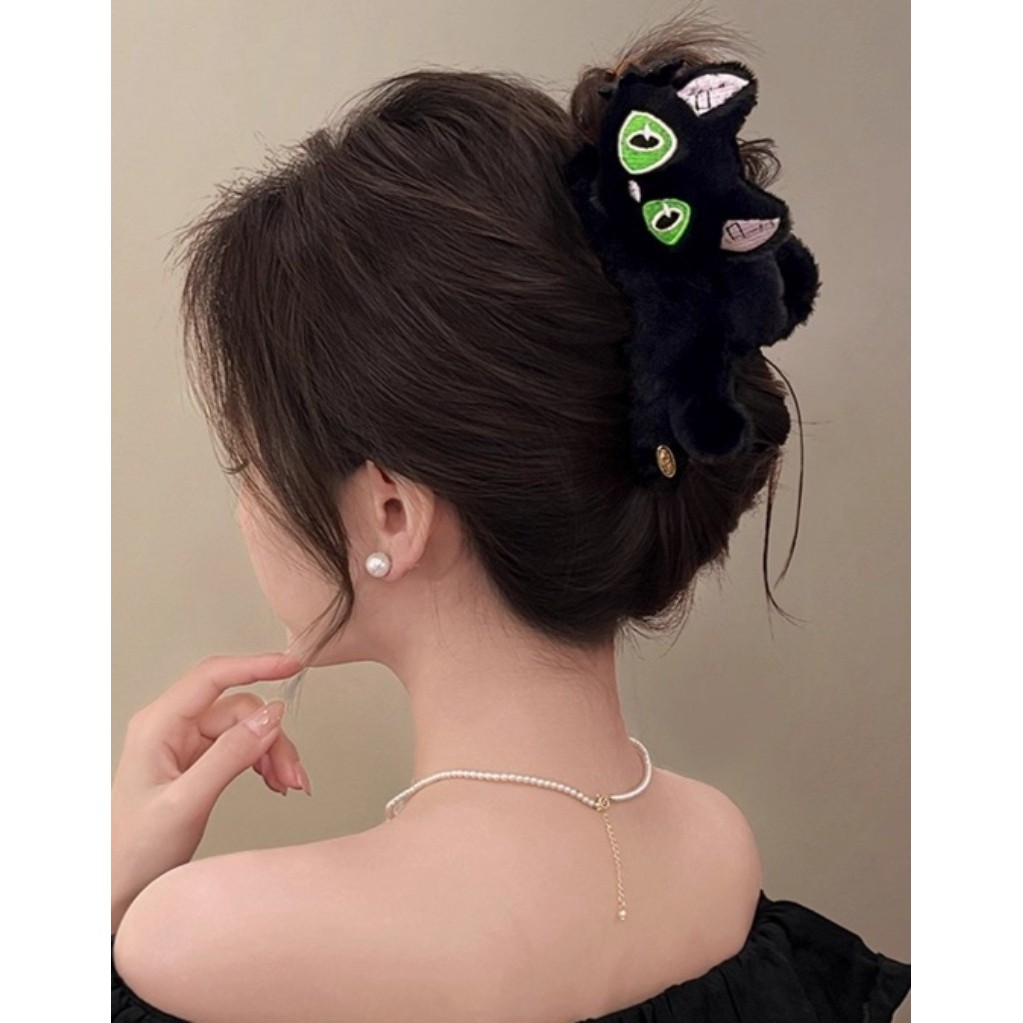 กิ๊บติดผมจับกิ๊บแมวสีดําน่ารักอุปกรณ์เสริมฤดูหนาวสําหรับผู้หญิง - รูปที่ 4