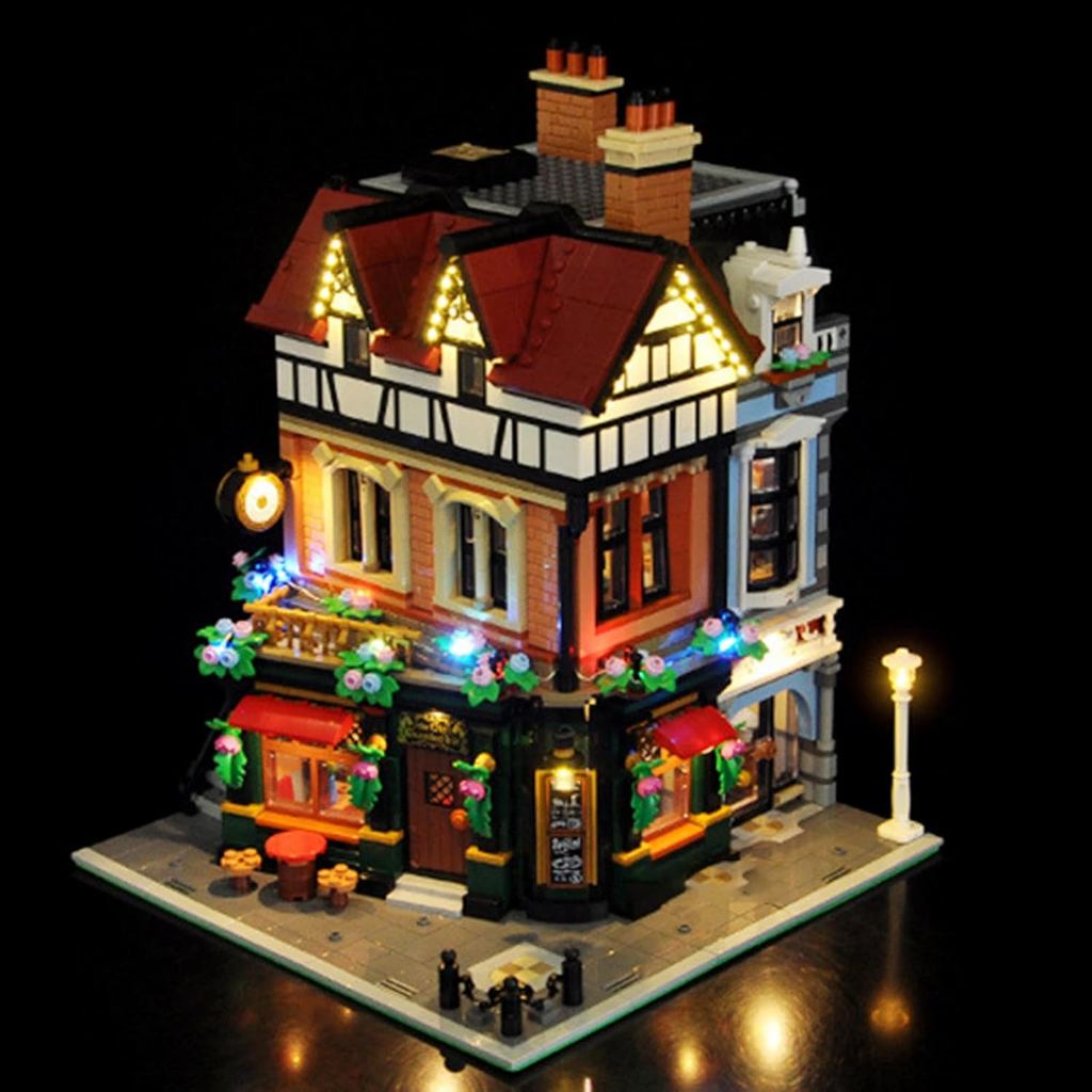 ชุดไฟ LED เข้ากันได้กับมุม Lego Tudor, อุปกรณ์เสริมสําหรับไอคอนเลโก้ มุม Tudor 10350 โมเดลบล็อกตัวต่