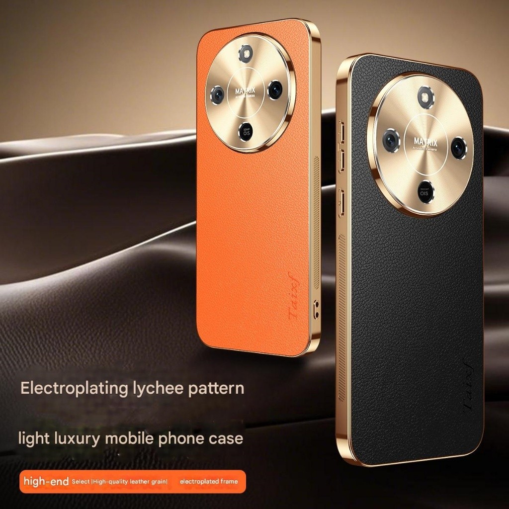 ปลอกร้อนสําหรับ Honor X9d HonorX9d 5G 2025 เคสโทรศัพท์ Electroplated ลิ้นจี่รูปแบบปลอกกันกระแทกหนังเทียมเคสป้องกันฝาครอบ