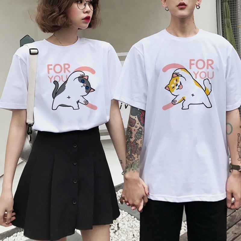 LOVERS💘 Funny Couple T Shirts Cal For You Letter Love Boyfriend Girlfriend Couple T-Shirt
