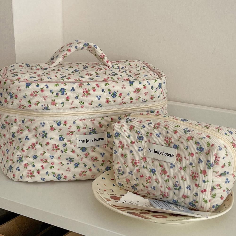 LIMERENCE ready Stockleies Travel Storage Bag Retro Corduroy Cosmetic Bags Cute Bag Womens Design F2