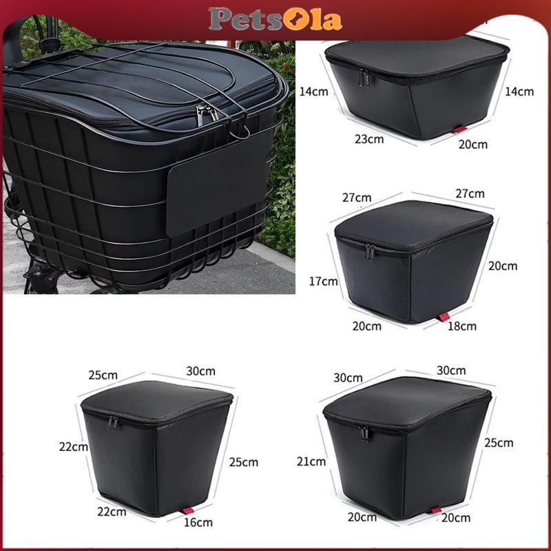 [PETSOLA] ตะกร้าหน้าจักรยาน พร้อมท้อปปิ้งและกระเป๋า tote ใช้ได้กับจักรยานและจักรยานไฟฟ้า เหมาะสำหรับการแคมป์ปิ้งกลางแจ้ง
