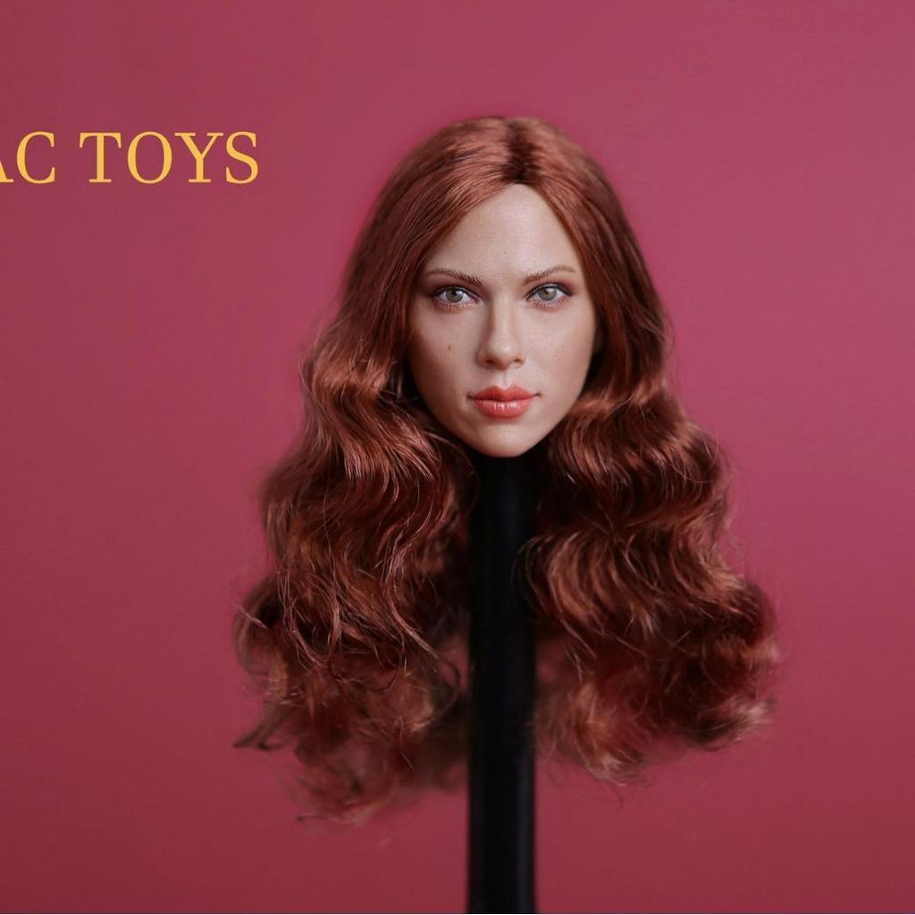 GACTOYS 1/6 ยุโรปอเมริกัน Mole เซ็กซี่หญิงหัวประติมากรรม Scarlett Johnson Black Widow gc002 ประติมาก