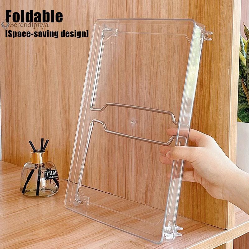 SEE ชั้นเก็บของ PET โปร่งใสหลายชั้นแบบพับได้สําหรับสํานักงานและห้องครัว TH