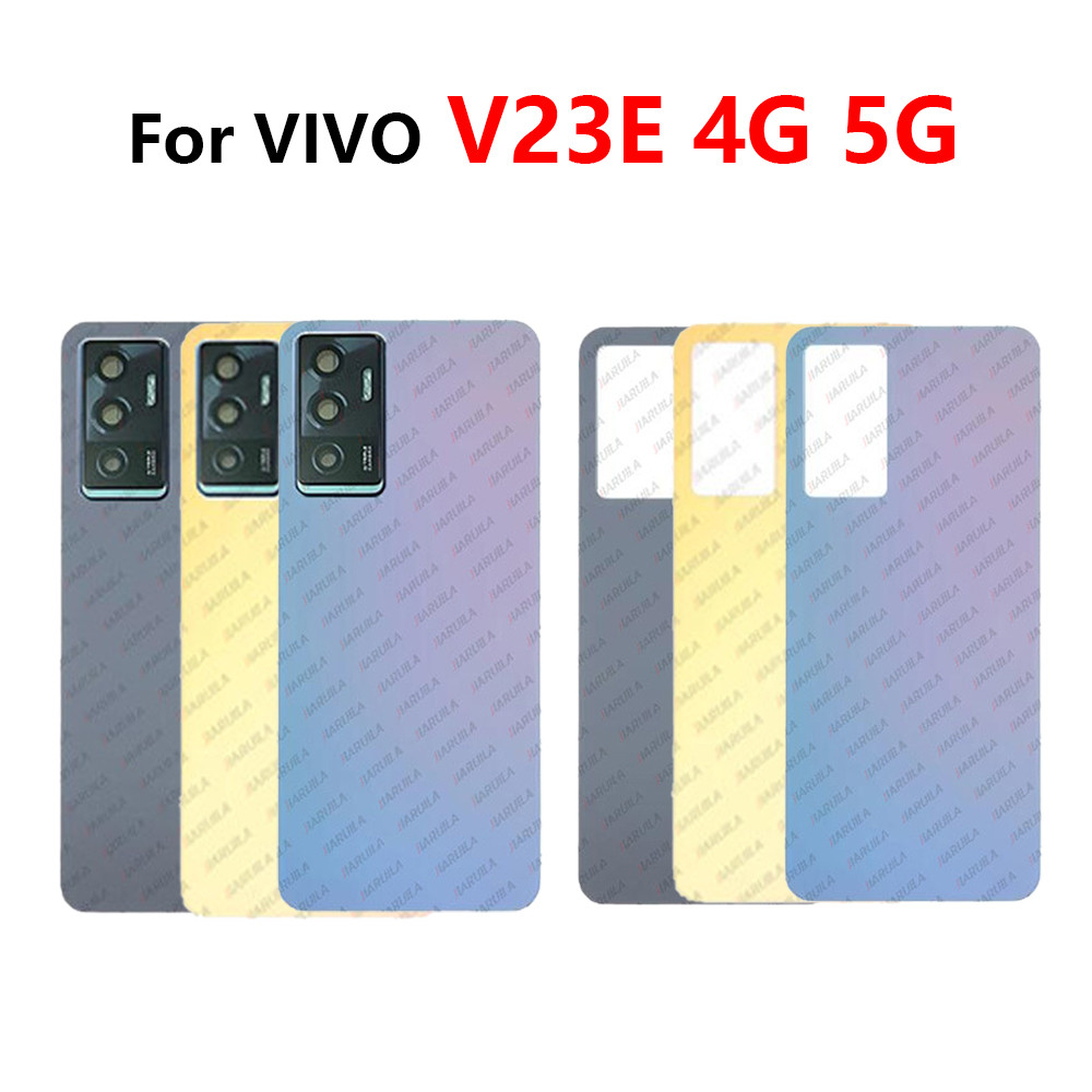 สําหรับ Vivo V23E 4G 5G V2126 ฝาหลังแบตเตอรี่ด้านหลังกรณี + กรอบกล้องอะไหล่