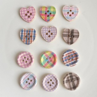 คูคา♥ ใหม่สไตล์ไม้พิมพ์หัวใจรอบปุ่มปุ่มปุ่มอุปกรณ์เสริม ทําเ…