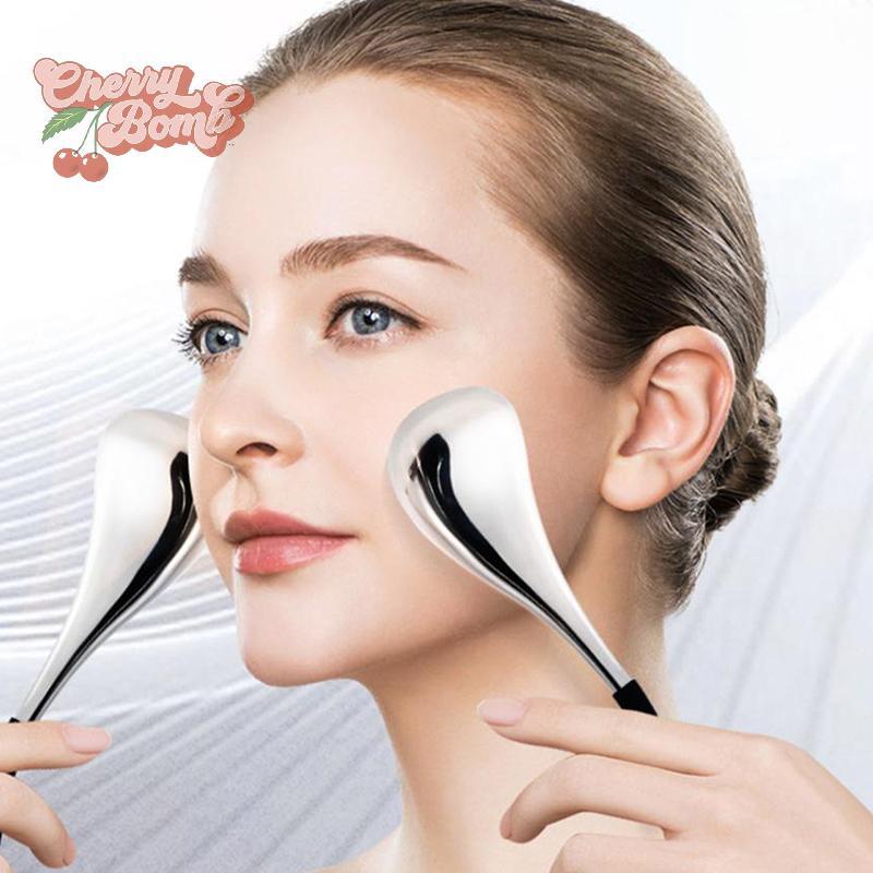 (Cherry Bomb) Ice Globes เครื่องมือดูแลผิวหน้าสําหรับใบหน้าและตาสแตนเลสความงาม Cryo Sticks สําหรับผู