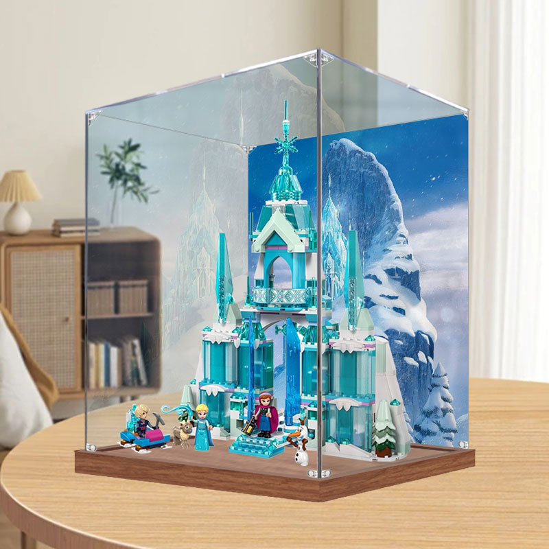 [กล่องป้องกันฝุ่นอะคริลิค] เหมาะสําหรับเลโก้ 43244 ปราสาทน้ําแข็งเอลซาดิสนีย์เจ้าหญิงพระราชวังกล่องแ