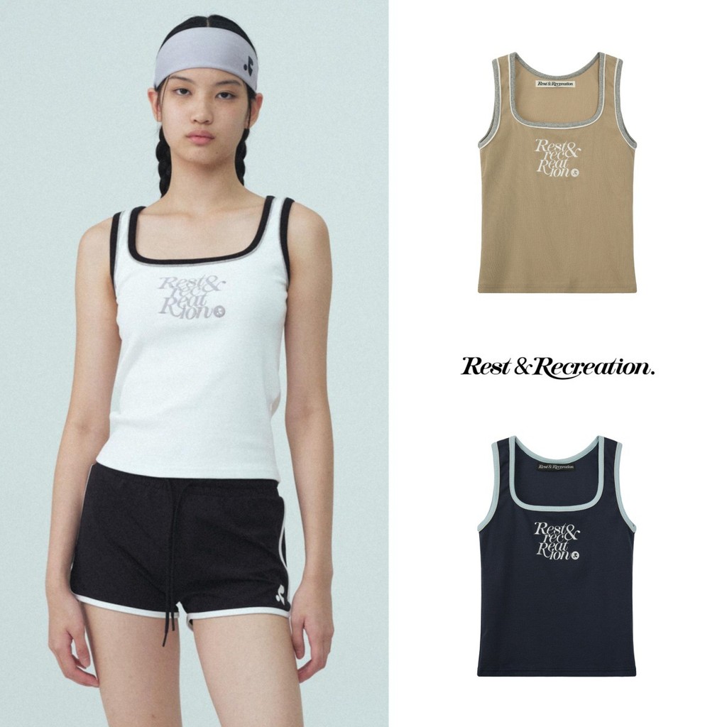 🚗พร้อมส่ง👚Rest&Recreation RR เสื้อกล้ามแขนกุดทรงสลิมฟิต