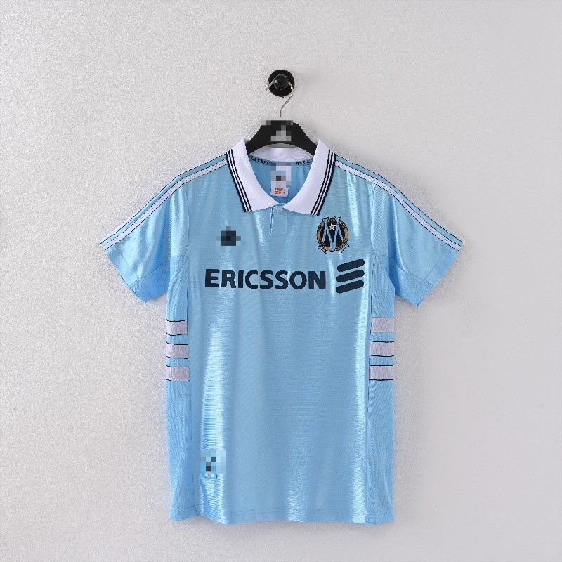 Retro 98-99 Marseille away เสื้อฟุตบอลแขนสั้น