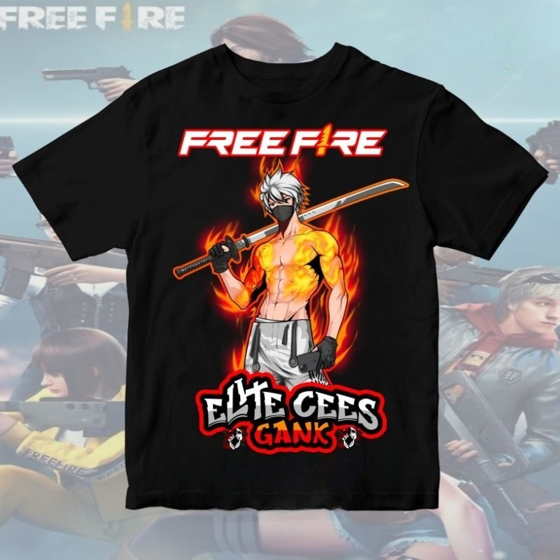 เสื้อฝ้าย100% สไตล์เกม ชายหญิงร่วมสไตล์ มือถือดีไซน์Free Fire เทรนด์สำหรับหนุ่มสาว กะทันหันสตรีต รองรับทุกโซ่