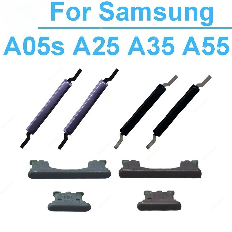 ปุ่ม Volume & Power สําหรับ Samsung Galaxy A05s A25 A35 A55 SM A057F ปริมาณด้านข้างปุ่มอะไหล่ซ่อม