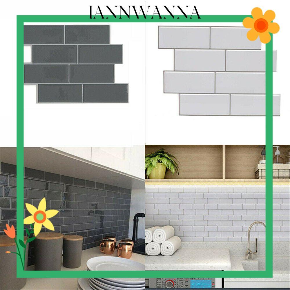 วอลล์เปเปอร์ห้องครัวและห้องน้ำ กาวติดเองลายเหมือนกระเบื้อง subway tile IANNWANA