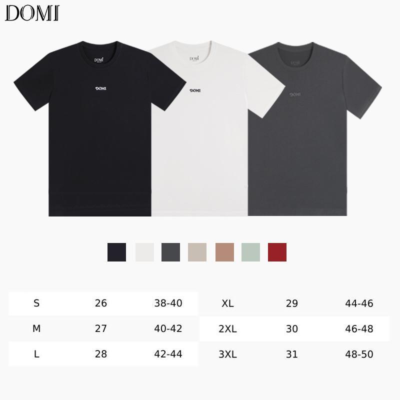 DOMI - (S-3XL) สีดำ เสื้อยืด สีเรียบ ทรงใหม่สำหรับผู้หญิง ผ้าหนานิ่ม ทรงตรง มีงานปัก ใช้ได้ทั้งหญิงชาย Women Tshirt