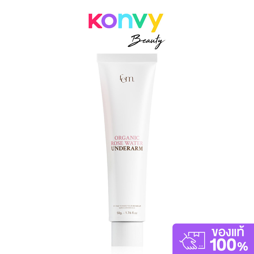 FEM Organic Rose Water Underarm 50g เฟ็ม ออร์แกนิก โรส วอเทอร์ อันเดอร์อาร์ม.