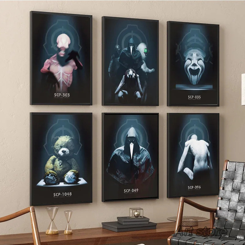 SCP ประกอบด้วย Breach Foundation 303 049 โปสเตอร์ Supernatural Things ภาพวาดผ้าใบ Wall Art ภาพ Museu