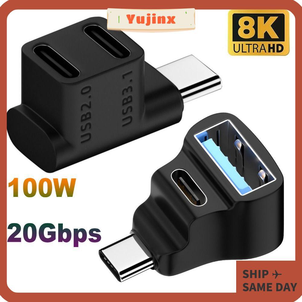 YUJINX OTG Adapter, 20Gbps 8K 60HZ USB-C Converter, แล็ปท็อปมืออาชีพชายกับหญิงซิงค์ข้อมูล Type-C 3.1 Extender สําหรับ Steam Deck โทรศัพท์มือถือ