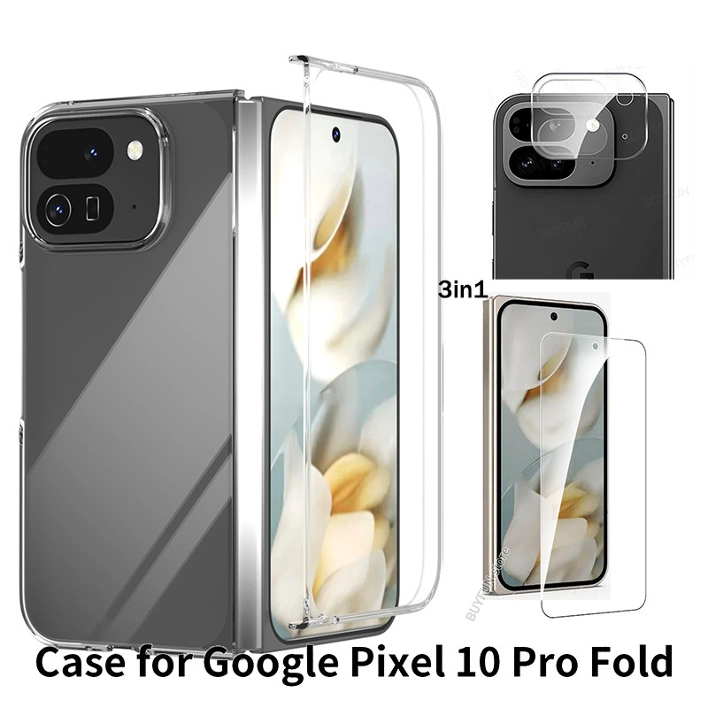 1Set For Google Pixel 10 Pro Fold 5G pixel10google proFold Protector Cover Clear Case + Screen tempe