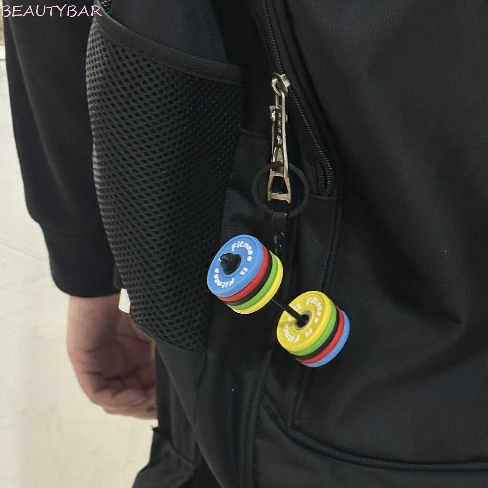 BEAUTYBAR8 Barbell แผ่นพวงกุญแจ,ถ้วยน้ํา Kettlebells จําลองดัมเบลพวงกุญแจ,อินเทรนด์ที่มี D-รูปหัวเข็
