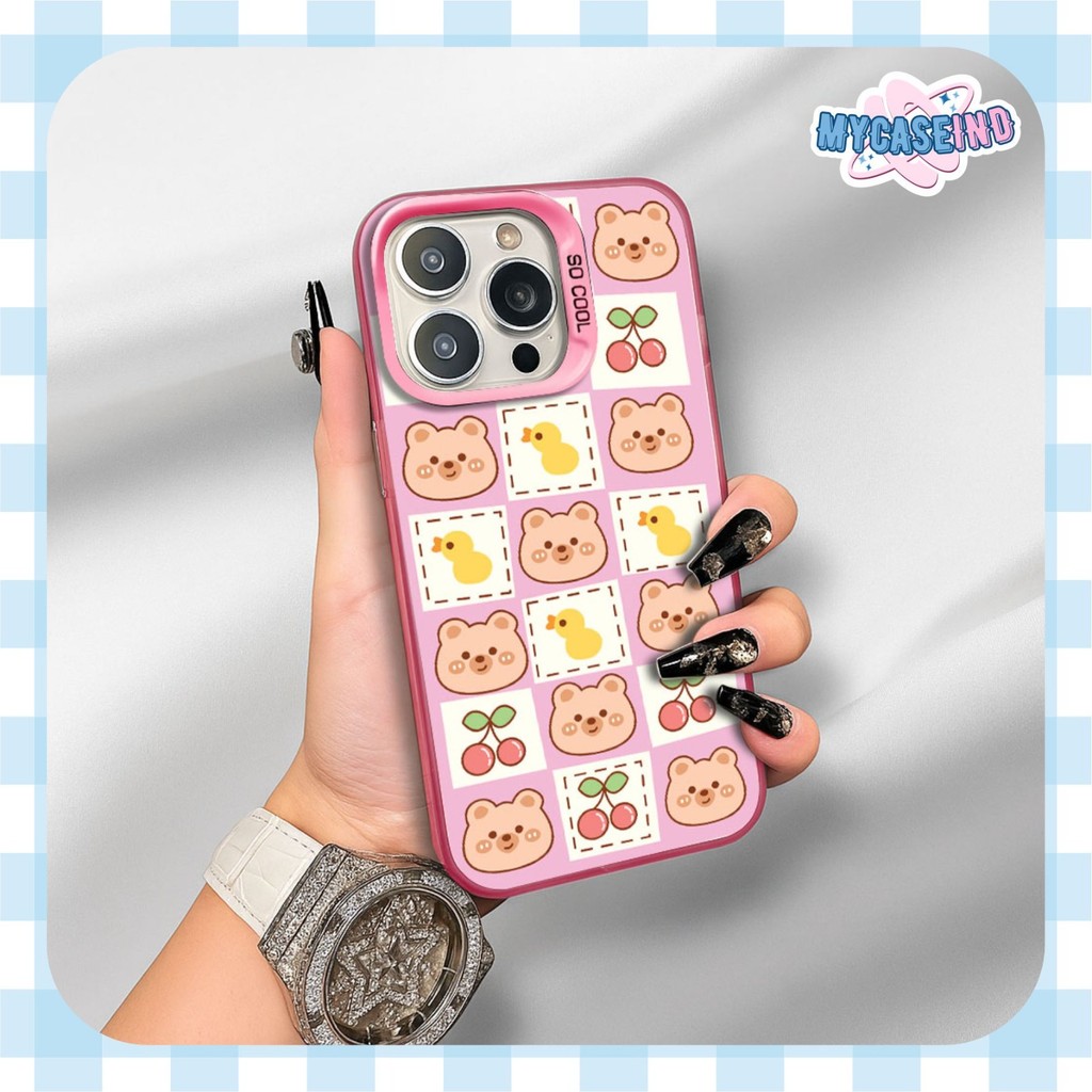 หมีน่ารักพิมพ์ Cool Case Oppo a55 a16 a54 a60 f5 a39 a57 f7 f1s f11 a71 a15 a16k a16e a17 a17k a1k a