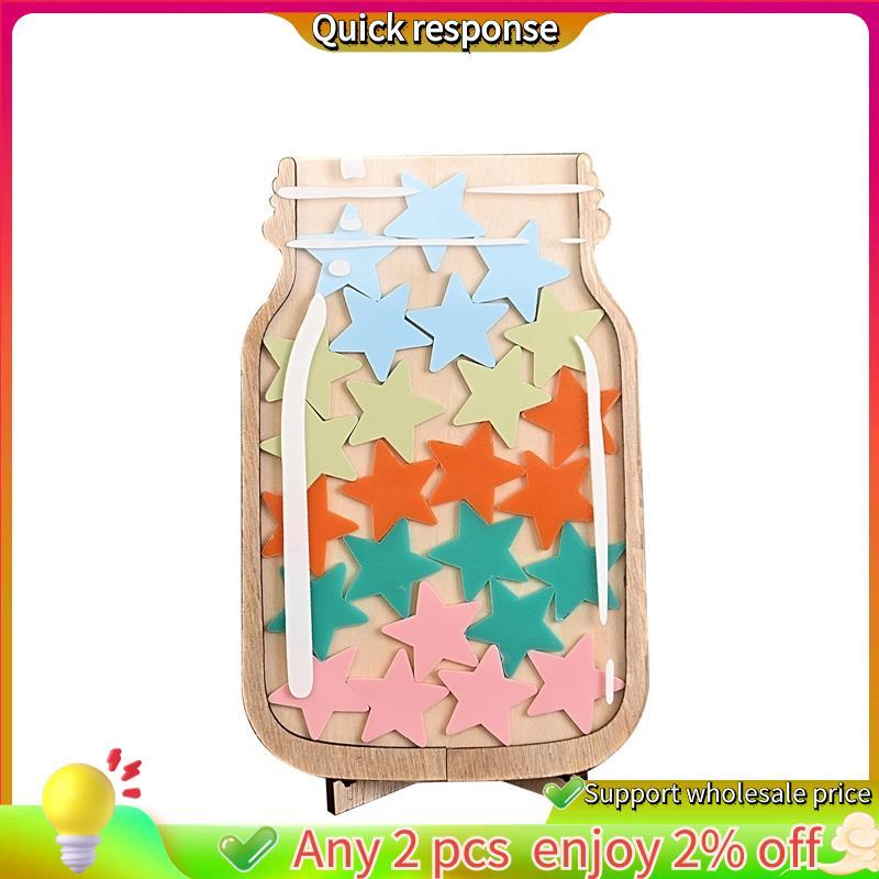 ในสต็อก-Reward Jar ชุดสําหรับเด็กที่มีดาวห้องเรียน Daily Training Reward Board Classroom Reward Jar 