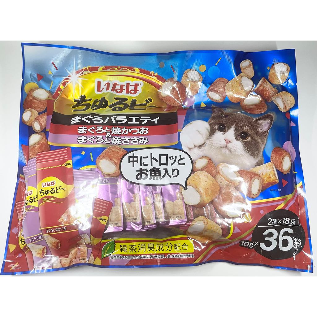 Inaba Churu Tuna Variety Pack 10g x 36 Pouches - Cat Treats
