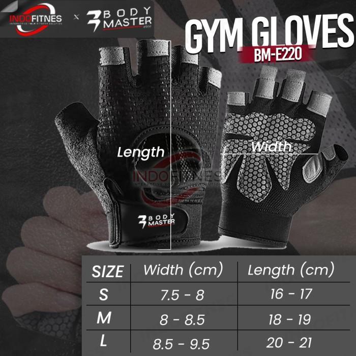 MERAH BODYMASTER Gloves Fitness Microfiber Gym E220 Sports Gloves - สีแดง Easy,