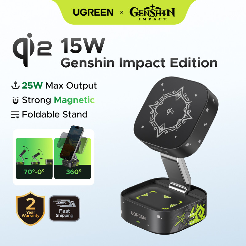 UGREEN GI 15W Magnetic Wireless Charger 2-in-1 25W Magnetic Wireless Charger, ได้รับการรับรอง Qi2 MP