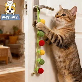 wen.W2 ของขวัญคริสต์มาสแมว! มะเขือเทศแมงกานิส กระดิ่งดังก้อง 3สี ทนทานสุดๆ แปะผนังได้ ของเล่นฮิต