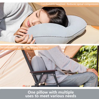 BISINNA Camping Inflatable หมอนแบบพกพา Ultralight Travel เดินป่า Air Sleeping หมอนสําหรับคอและเอว