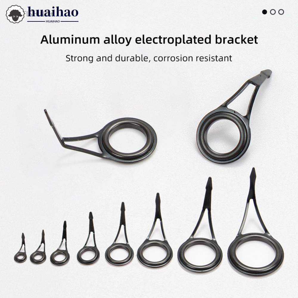 Huaihao ชุด Rod Guide สแตนเลส 8 ขนาด สำหรับตกปลา Octopus และ Blackhead พร้อมอุปกรณ์ซ่อมบำรุง N3R8