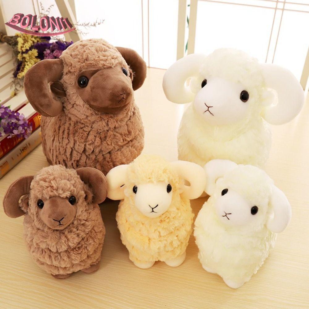BO แกะ Plush ของเล่น, Big Horns PP Cotton Baby Goat Plush ตุ๊กตา, Plushie แกะของเล่น 25/35 ซม.ตุ๊กตาเด็กแพะพวงกุญแจเด็กของขวัญ