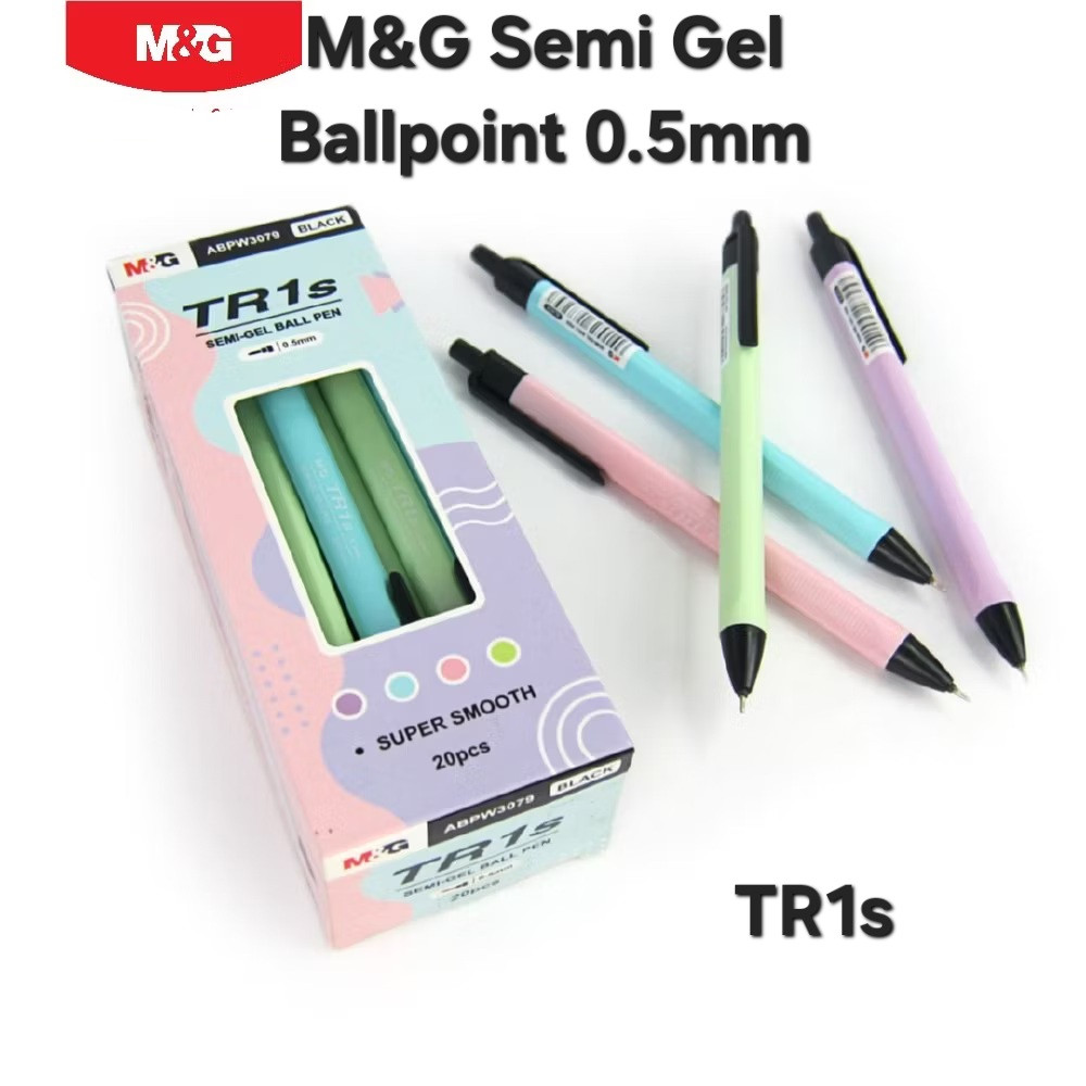 M&G ปากกาลูกลื่น TR1 TR1s TR3 Plus Retractable Semi-Gel Ball ปากกา 0.5 มม. 0.7 มม. 3 ชิ้น