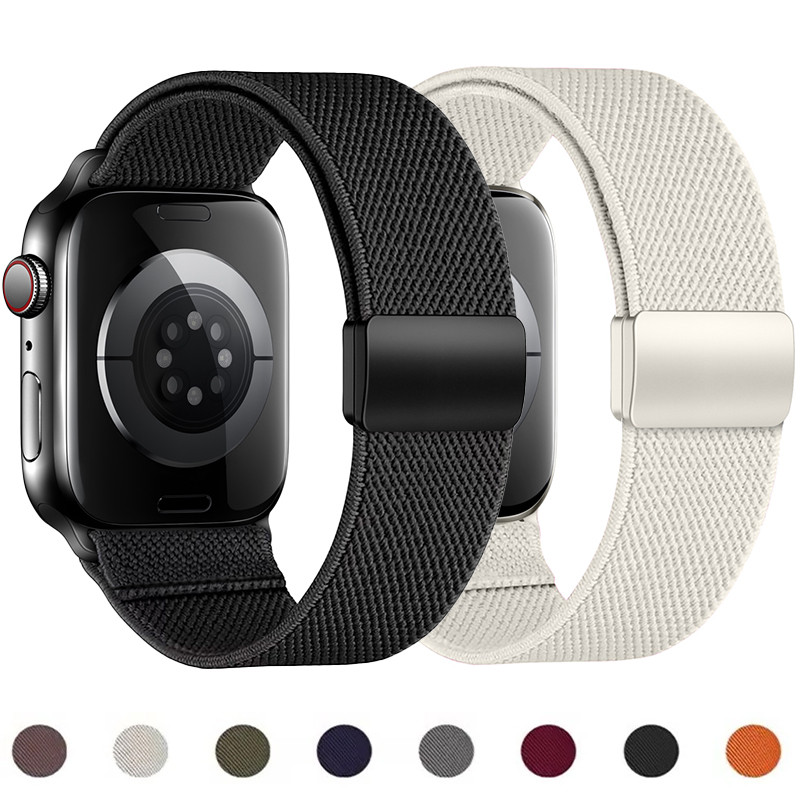สายรัดยางยืดแม่เหล็กสําหรับ Apple Watch Ultra 2025 3 49 มม. 11 10 42/46 มม. สําหรับ iWatch Series 9 8 7 41/45 มม. 6 5 4 SE3/2/1 40/44 มม.
