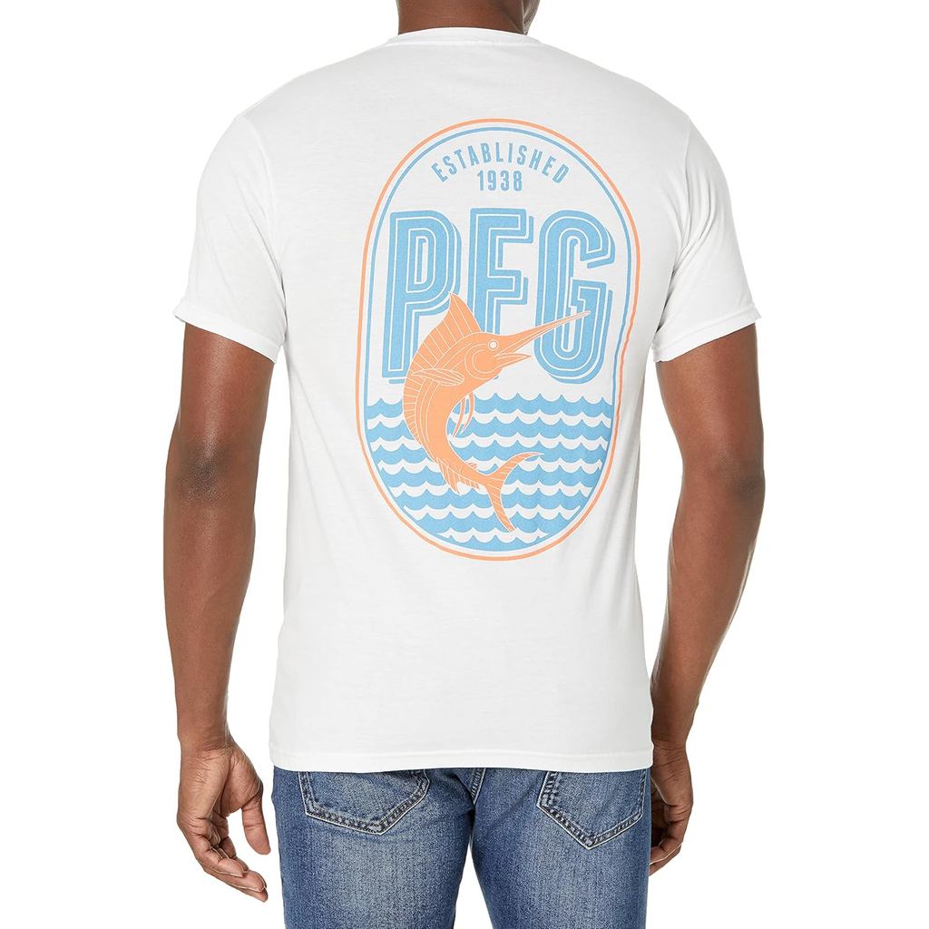 PFG เสื้อยืดกราฟิกตกปลาแขนสั้นสำหรับผู้ชาย ไซส์ใหญ่ ผ้าคอตตอนใส่สบาย เหมาะกับสไตล์.streetwear และชุด