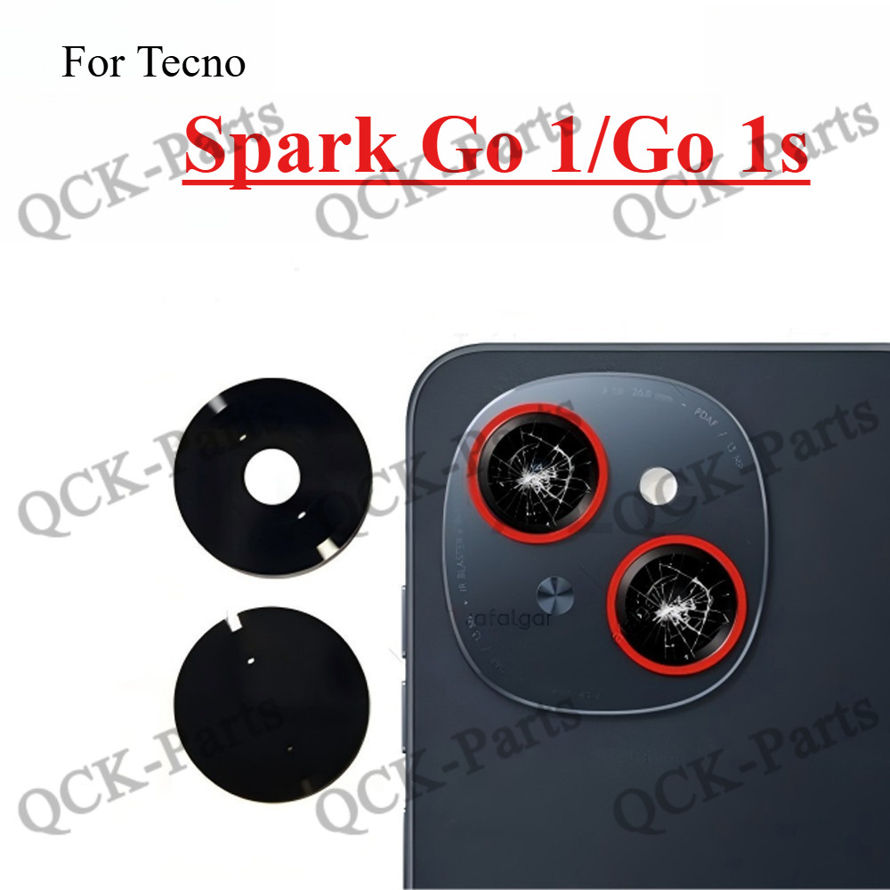 เลนส์กล้องด้านหลังสําหรับ Tecno Spark Go 1/1S KL4 KL4h + กาวสติกเกอร์อะไหล่