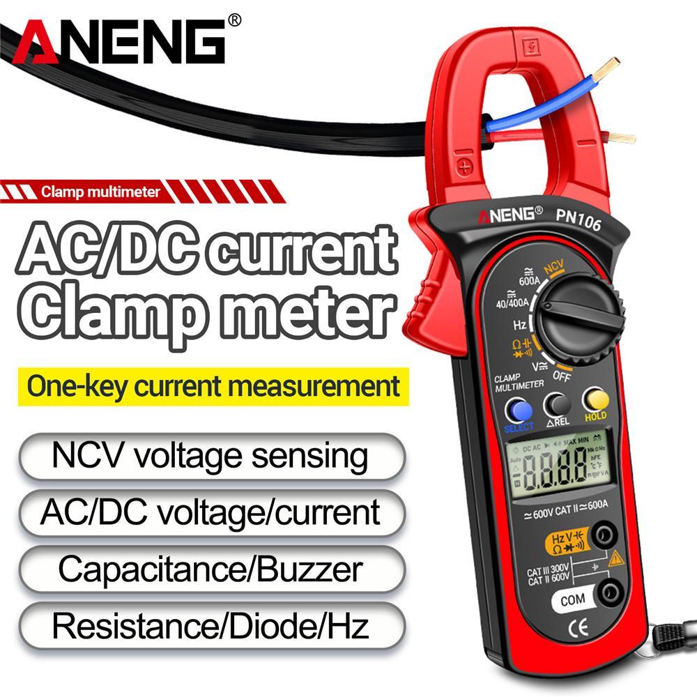 ANENG มัลติมิเตอร์แบบดิจิตอล Tang Ampere แรงดันไฟฟ้า NCV พร้อมเชือกเส้นเล็ก - PN106