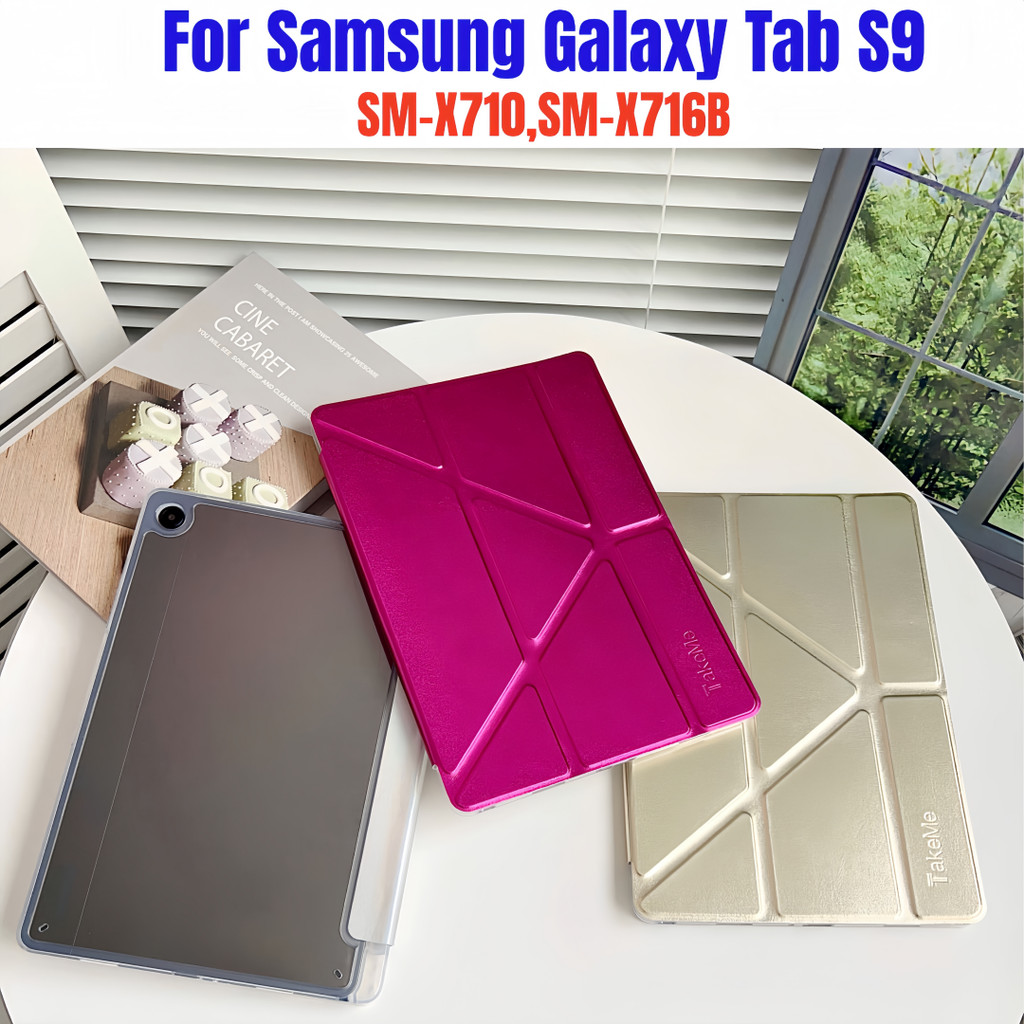 สําหรับ Samsung Galaxy Tab S9 11.0 นิ้ว SM-X710 SM-X716B เคสหนัง Y-Folding Flip Stand TPU ฝาครอบป้อง