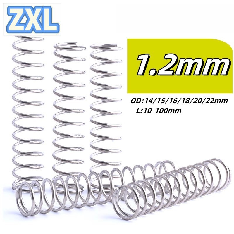 สปริงบีบอัด สปริงกลับ สแตนเลส 304 สปริงบีบอัด d1.2mm * OD14-22mm * L10-100mm (WDY-XDT-TH)