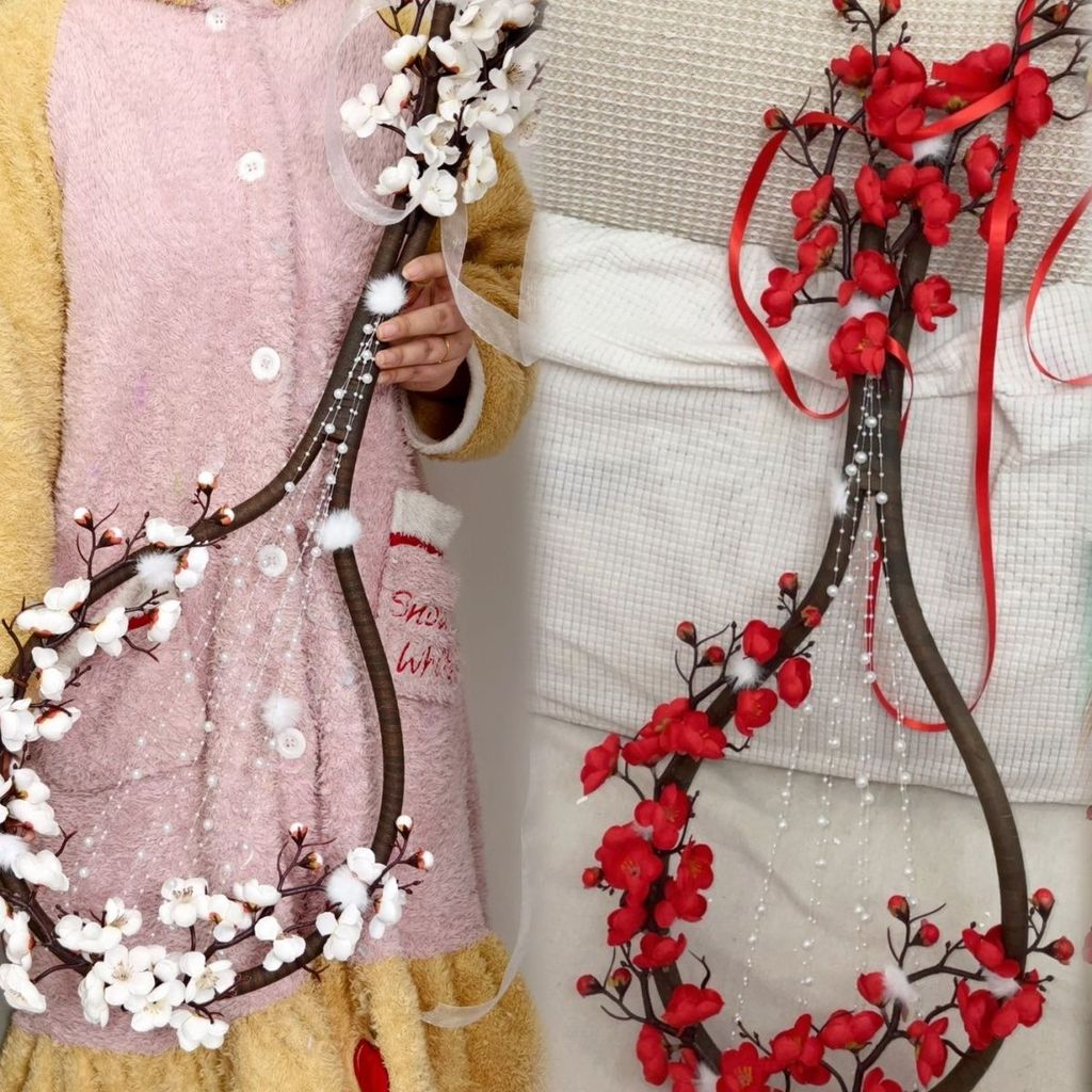 ร้อนขายสไตล์จีนดอกพลัมสีแดงพลัมสีแดงปิปาวัสดุแพคเกจภาพโบราณแคทวอล์อุปกรณ์ประกอบฉากHanfuสองมิติWWX2025.11.17