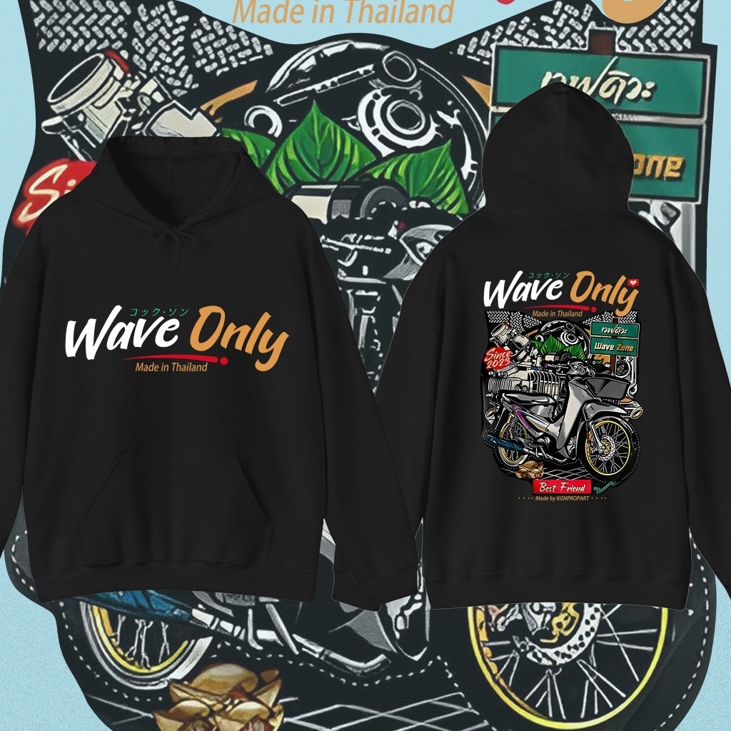 9 【HOT】 KGNPRO® | เสื้อฮู้ด Wave Only 2025 | Hoodie | Polar Fleece ผ้าสำลี | Motocycle เสื้อฮู้ด M-3