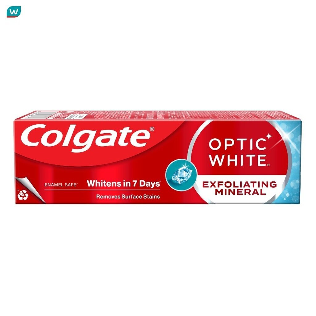 Colgate คอลเกต ยาสีฟัน อ๊อฟติค ไวท์ เอ็กซ์โฟลิเอตติ้ง มิเนอรัล 100 กรัม