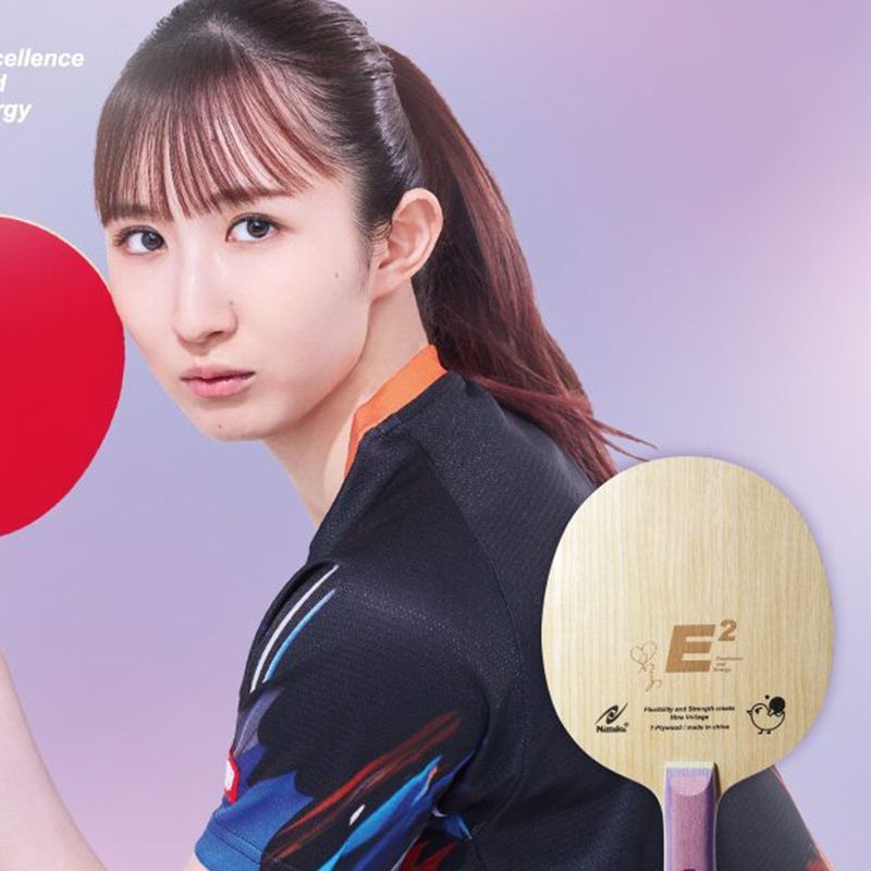 NITTAKU NITTAKU Nitaku Hayata Sina T2 E2 ตารางเทนนิสแผ่นฐาน 7 ชั้นไม้บริสุทธิ์ภายนอกคาร์บอนแร็กเก็ตข