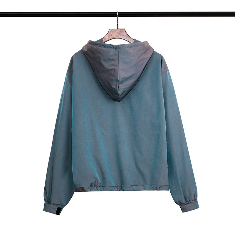 หมอกฤดูกาลที่หก 6th Hooded สีสันเลเซอร์ Coach Jacket vtg Jacket High Street เสื้อแจ็คเก็ตกันน้ํากันล