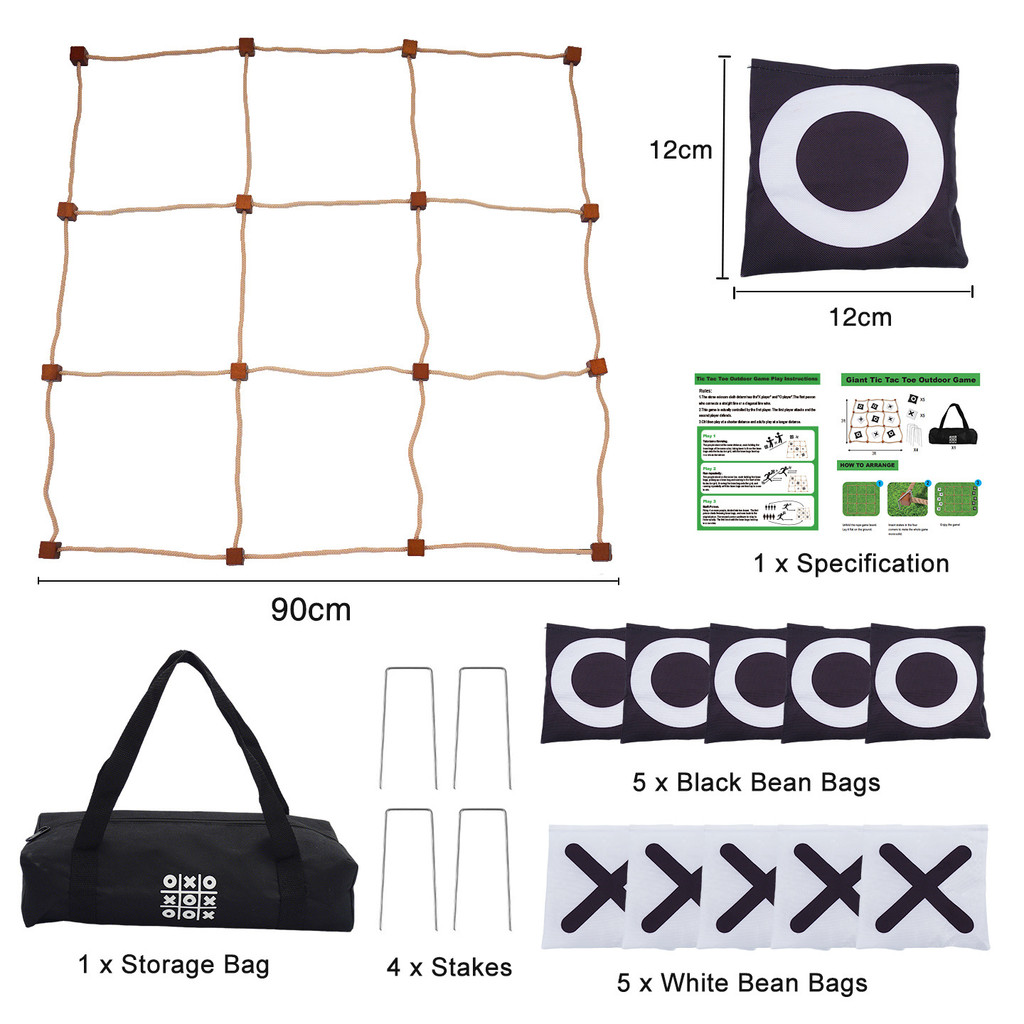ขนาดใหญ่ Tic Tac Toe หมากรุก XO Tic Tac-Toe กลางแจ้งในร่ม Sandbag เกมกีฬาผู้ปกครอง-เด็ก Group ขยาย