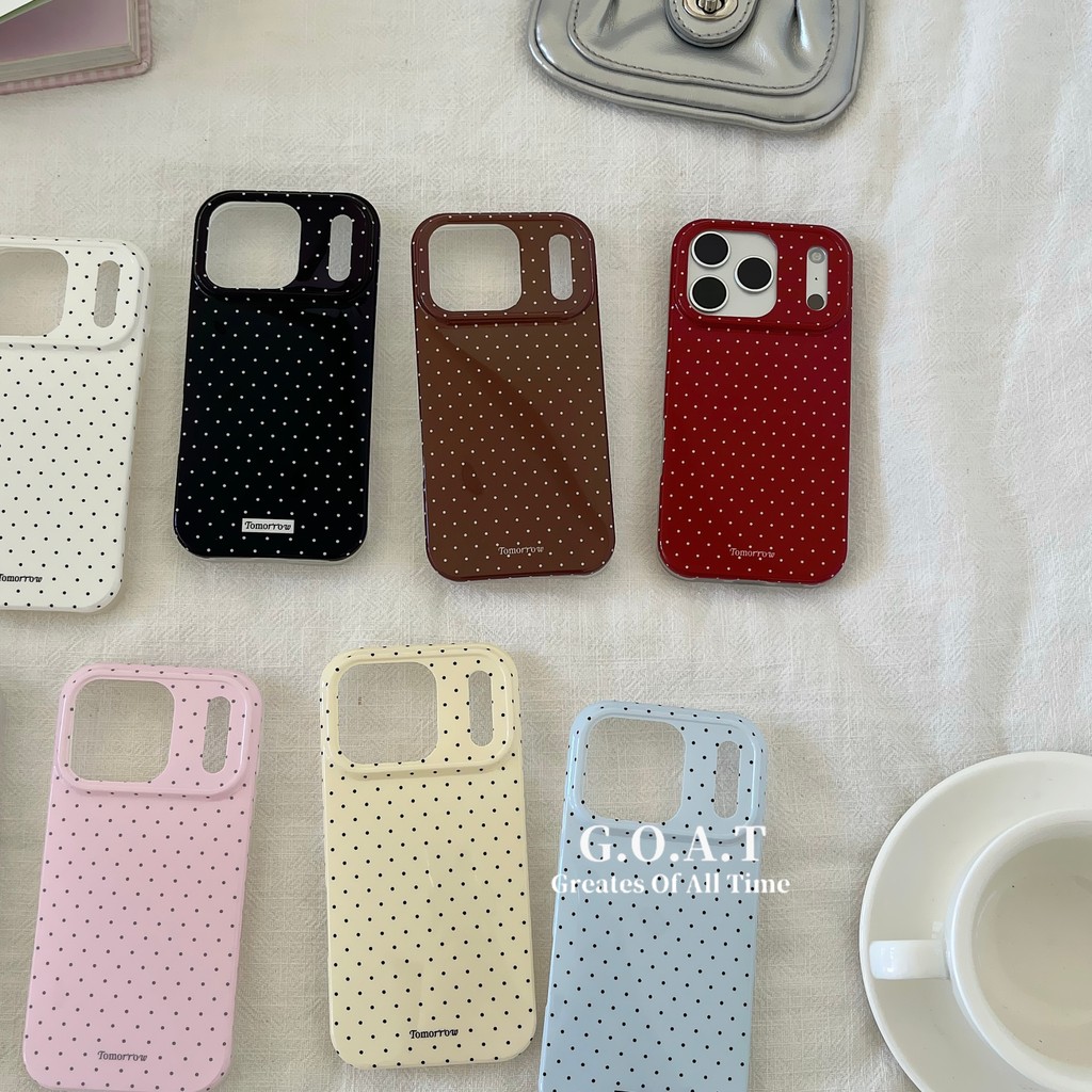 GOAT ปลอกสีลายจุดน่ารักเข้ากันได้สําหรับ iPhone 17 pro max iPhone 17 16 15 14 13 pro max ป้องกันการตกกระแทกฝาหลัง