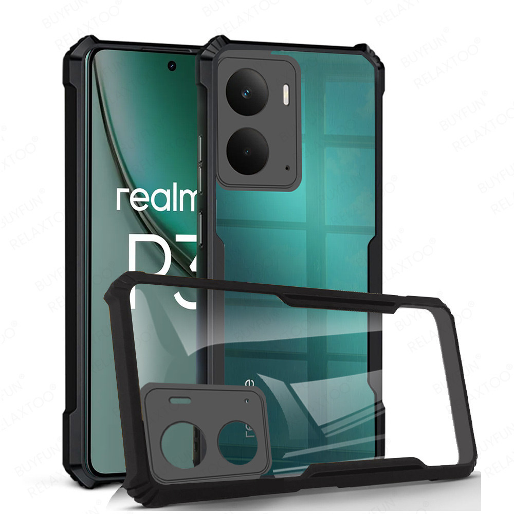 CASE REALME P3 5G CASE TRANSPARENT CLEAR FUSION ANTI SHOCKPROOF BLACK