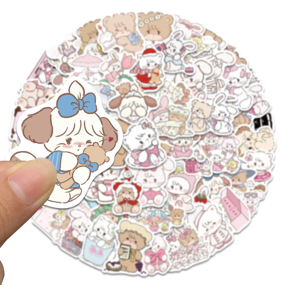 60แผ่นนุ่มหมีกระต่ายทําเองคู่มือวัสดุสติกเกอร์ปิดผนึกสติกเกอร์แล็ปท็อปสติกเกอร์กันน้ําสเก็ตบอร์ดตู้เย็นไอแพดถ้วยน้ํากระติกน้ําร้อนถ้วยกรณีโทรศัพท์สติก - รูปที่ 2